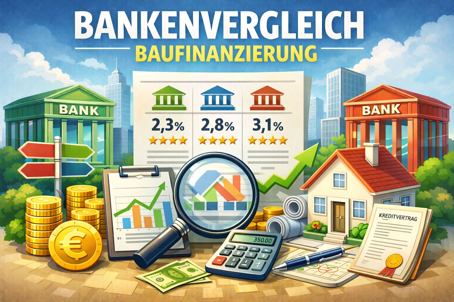 Bankenvergleich Baufinanzierung - Finde den besten Baukredit
