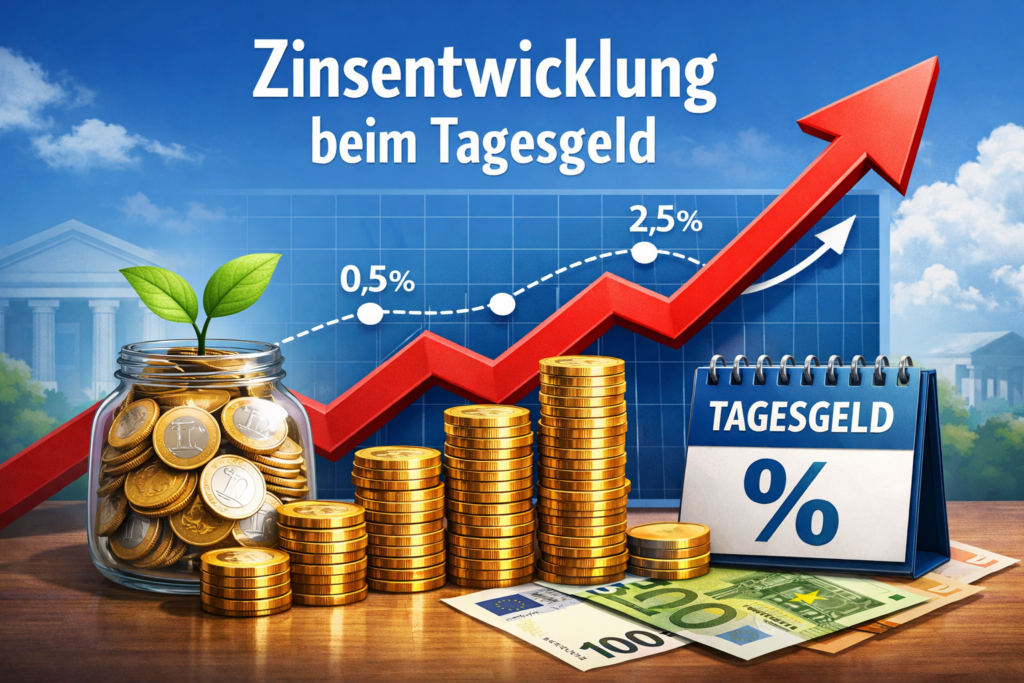 Illustration Bankenvergleich Tagesgeld - Zinsen - Entwicklung