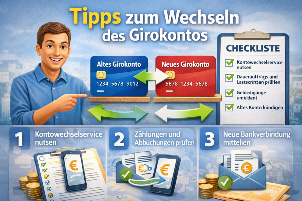 Illustration zum Girokonto wechsel - Schritt für Schritt Anleitung